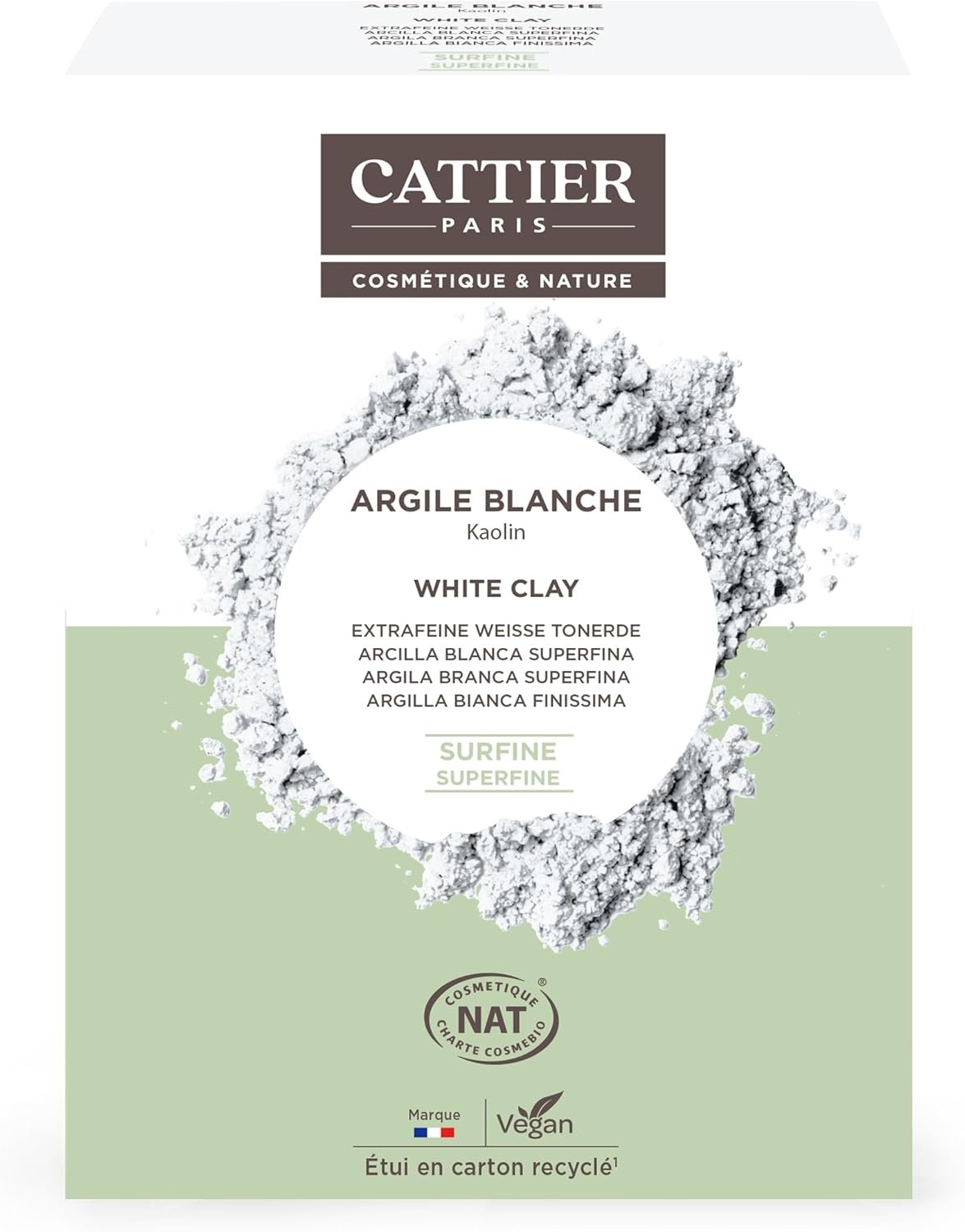 Argile blanche kaolin surfine pour blanchiment dentaire naturel et émail sain