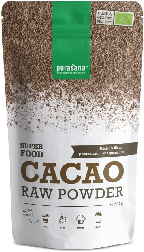 Poudre de cacao cru bio riche en magnésium et antioxydants, idéale pour améliorer l’humeur et soutenir la détente naturelle.
