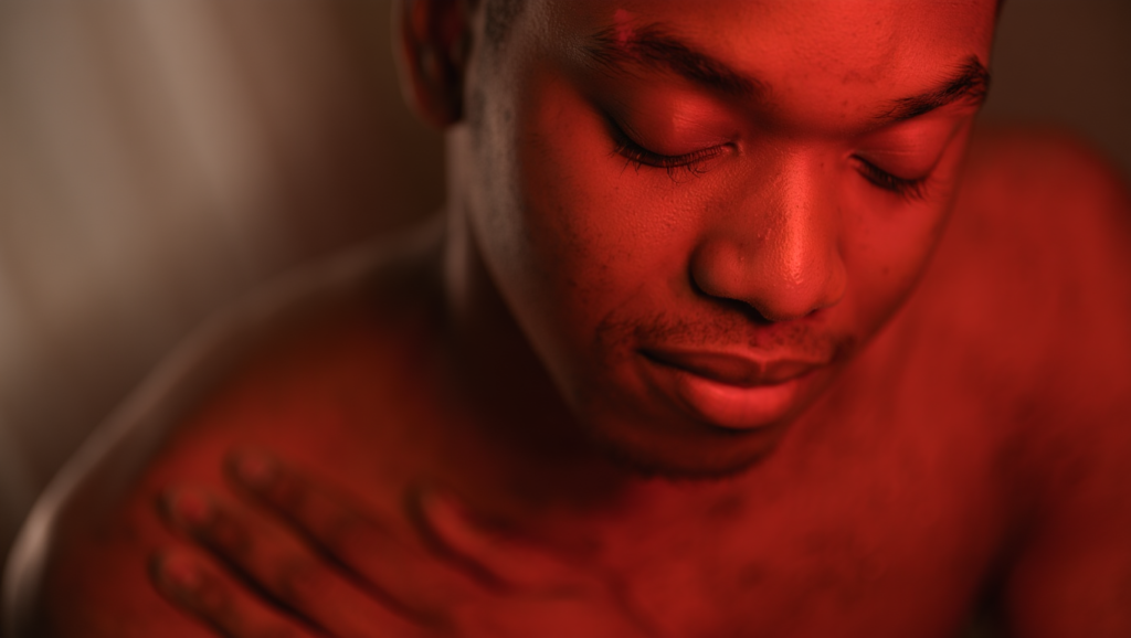 moment de thérapie lumière rouge anti-âge et anti-inflammation favorisant la régénération naturelle du corps